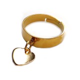 Maria King Letisztult Szív charmos állítható méretű gyűrű, arany színű, választható szélességben