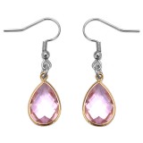 Maria King Lila kristály csepp fülbevaló ezüst színű akasztóval