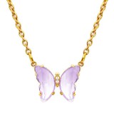 Maria King Lila kristálypillangós gyerek nyaklánc medállal