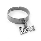 Maria King Love charmos állítható méretű gyűrű, ezüst színű, választható szélességben
