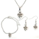 Maria King Love my dog nyaklánc, fülbevaló és karkötő szett