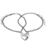 Maria King Mágneses Szív charmos ezüst színű páros karkötő