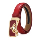 Maria King Merész, piros bőr öv,  nagy korona csattal - 100 cm
