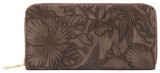 Maria King műbőr sötétbarna virágmintás pénztárca (19x9 cm)