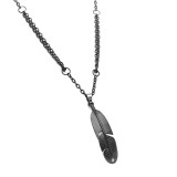 Maria King Nagy Madártoll medál nyaklánccal, fekete színű