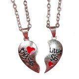 Maria King Nagy testvér-Kis testvér (BIG SIS-LIL SIS) páros nyaklánc, ezüst színű