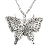 Maria King Nagyméretű pillangós gyerek nyaklánc medállal, ezüst színű