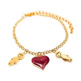 Maria King Nemesacél 2 Kisfiú és Csillogó Szív charmos karkötő