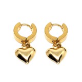 Maria King Nemesacél 3D szív fülbevaló, arany színű