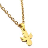 Maria King Nemesacél Angyalka gyerek nyaklánc medállal, arany színű