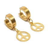 Maria King Nemesacél Békejel fülbevaló, arany színű