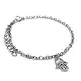 Maria King Nemesacél Fatima keze rozsdamentes acél karkötő, ezüst színű