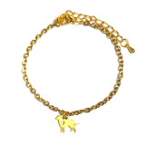 Maria King Nemesacél kutyás karkötő, arany színben