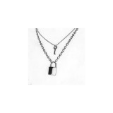 Maria King Nemesacél lakat és kulcs medál dupla nyaklánccal, ezüst színű II.