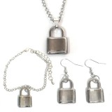 Maria King Nemesacél  Lakat nyaklánc, fülbevaló és karkötő szett