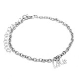 Maria King Nemesacél Love feliratos rozsdamentes acél karkötő, ezüst színű