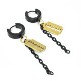 Maria King Nemesacél penge fülbevaló lánccal, arany-fekete színű