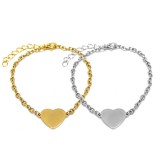 Maria King Nemesacél Szív charmos arany és ezüst színű páros karkötő