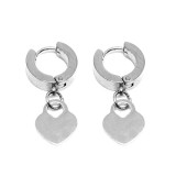 Maria King Nemesacél Szív Lakat fülbevaló, ezüst színű