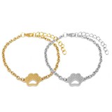 Maria King Nemesacél Tappancs charmos ezüst és arany színű páros karkötő