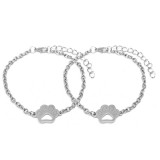 Maria King Nemesacél Tappancs charmos ezüst színű páros karkötő