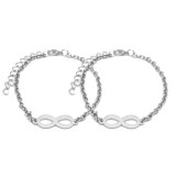 Maria King Nemesacél Végtelen charmos ezüst színű páros karkötő