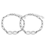 Maria King Nemesacél Végtelen charmos ezüst színű páros karkötő, hosszú szemes