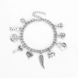 Maria King Női divat karkötő tematikus függőkkel, 19+5 cm