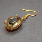 Maria King Ovális barna kvarc kristály fülbevaló, 1 pár