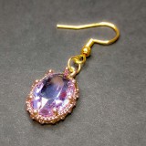 Maria King Ovális lila kvarc kristály fülbevaló, 1 pár