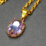 Maria King Ovális lila kvarc kristály medál lánccal
