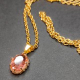 Maria King Ovális narancs kvarc kristály medál lánccal