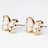 Maria King Pillangóformájú zománc és réz beszúrós fülbevaló, fehér