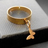 Maria King Pillangós charmos állítható méretű gyűrű, arany színű, választható szélességben