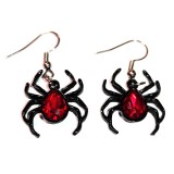 Maria King Piros kristályos fekete pókos fülbevaló