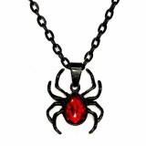 Maria King Piros kristályos fekete pókos gyerek nyaklánc medállal