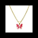 Maria King Piros pillangós gyerek nyaklánc medállal, arany színű
