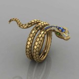 Maria King Retró színes kristályos kígyós gyűrű, 8