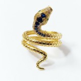 Maria King Retró színes kristályos kígyós gyűrű, több méretben