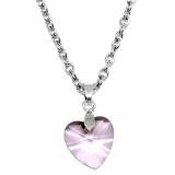 Maria King Rózsaszín kristály szív gyerek nyaklánc medállal