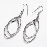 Maria King Rozsdamentes acél csavart fülbevaló, 6,3 cm, ezüst színű