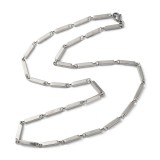 Maria King Rozsdamentes acél ezüst színű bar link nyaklánc, 50 cm II.