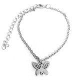 Maria King Rozsdamentes acél pillangós karkötő charmmal, arany vagy ezüst színben