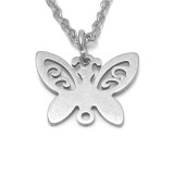 Maria King Rozsdamentes acél pillangós medál lánccal vagy kulcstartóval