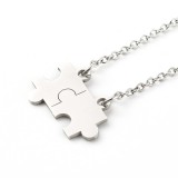 Maria King Rozsdamentes acél puzzle medál nyaklánccal, 41+6 cm