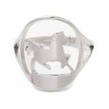 Maria King Rozsdamentes acél uniszex lovas gyűrű, állítható méret