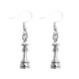 Maria King Sakkfigura vezér fülbevaló, választható arany vagy ezüst színű akasztóval