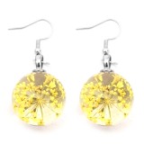 Maria King Sárga virág fülbevaló, választható arany vagy ezüst színű akasztóval