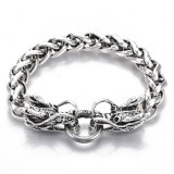 Maria King Sárkány motívumos punk rock férfi karkötő, 21 cm