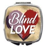 Maria King Sminktükör Szíves Blind Love (Vak szerelem) feliratú grafikával, több színben